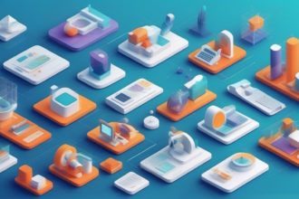 Diagrama isométrico de pipeline CI/CD com quinze etapas em colunas modulares, com setas indicando acoplamento, gates de validação e retry policies, paleta azul e turquesa, fundo branco azulado