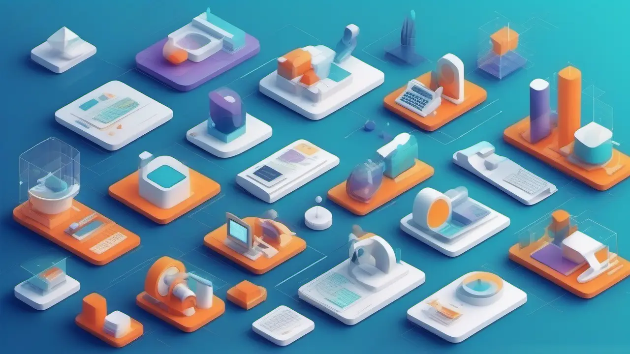 Diagrama isométrico de pipeline CI/CD com quinze etapas em colunas modulares, com setas indicando acoplamento, gates de validação e retry policies, paleta azul e turquesa, fundo branco azulado