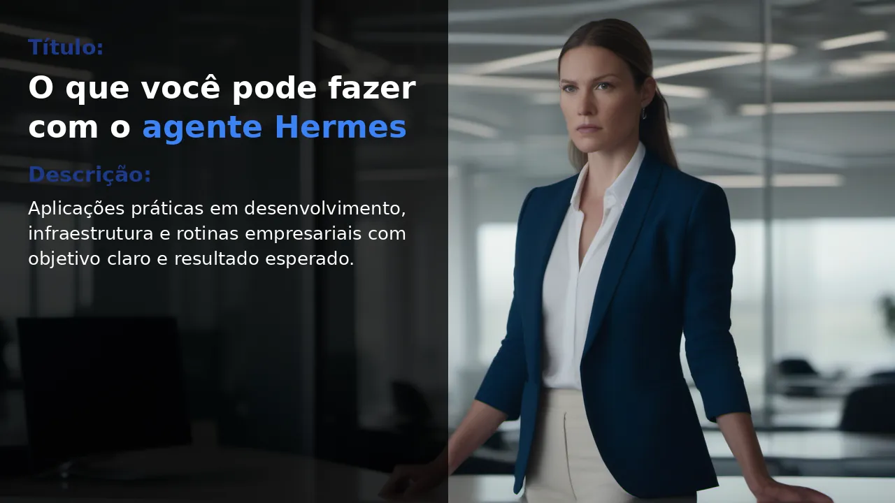 Capa: mulher em pé gesticulando em direção a um monitor em escritório de tecnologia moderno