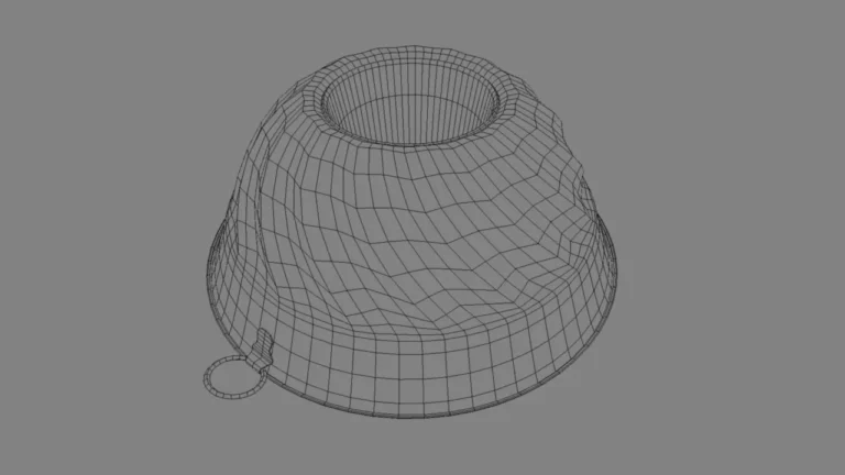 Wireframe 3D de forma de bolo em fundo escuro com titulo Briefing antes da IA