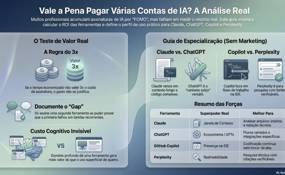 Vale a Pena Pagar Várias Contas de IA? A Conta Real Que Ninguém Faz